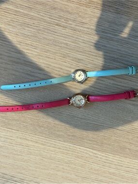 Women’s Pink Slim Leather Strap Watch - Clue